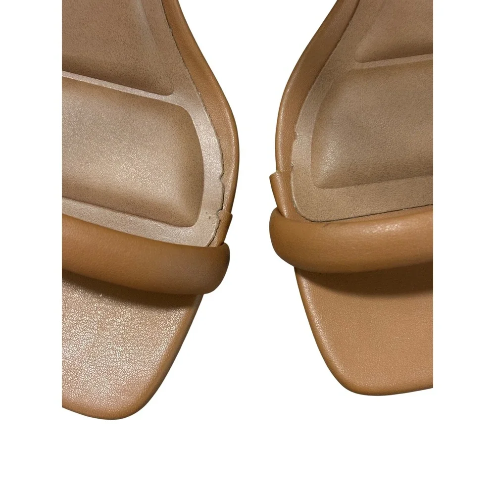 Dalumi Tan Spiral Wrap Square Toe Sandals Made in Brazil Size 8‎ US